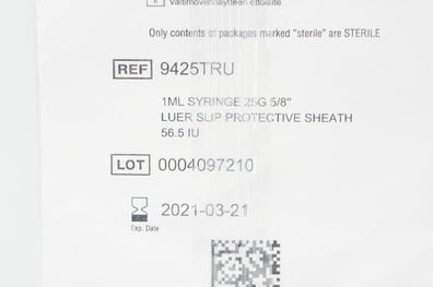 CareFusion 9425TRU AirLife Arterial Blood Sampler 1ml Syringe 25G 5/8 inch (x)